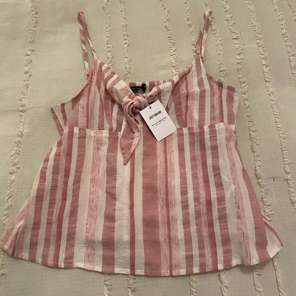 NWT red and white Cotton On tie top